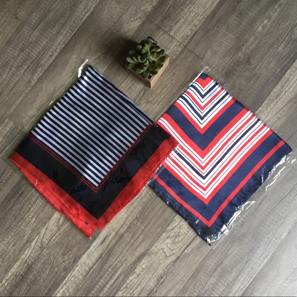 Accessories - <SALE! NEW Red, White & Navy Silk Scarf/Bandanas